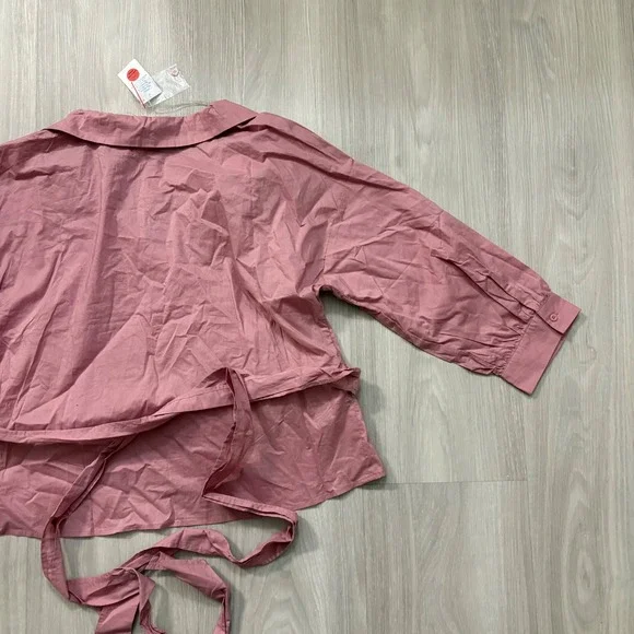 Haute Monde Women Blouse Top Pink Wrap Tie Long Sleeve Made in Vietnam Size 2XL - Picture 12 of 15